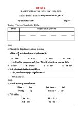 Bài kiểm tra Cuối năm môn Toán Lớp 5 - Đề số 4 - Năm học 2020-2021 - Tiểu học Nguyễn Gia Thiều